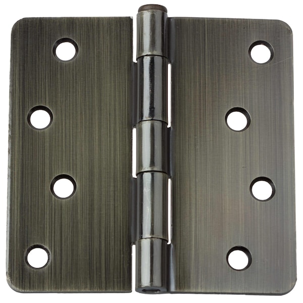 Gliderite Hardware 4 in. Antique Brass Door Hinge with 1/4 in. Corner Radius - 4014-AB 4014-AB-1 - main